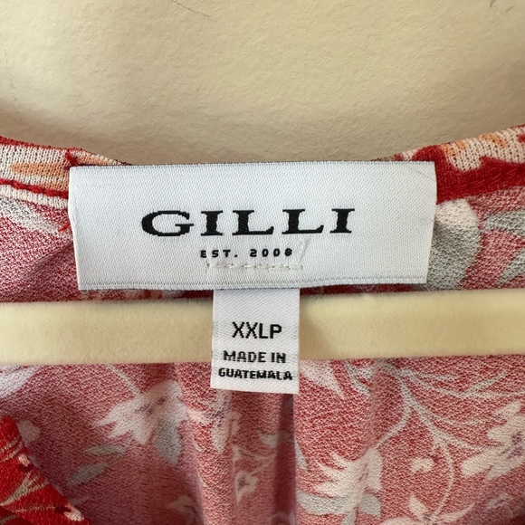 Red floral maxi dress, no wrinkle fabric, stretchy, long sleeve. Sz XXLP - Picture 3 of 5